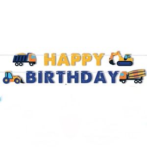 7 feet long Construction Happy Birthday Banner